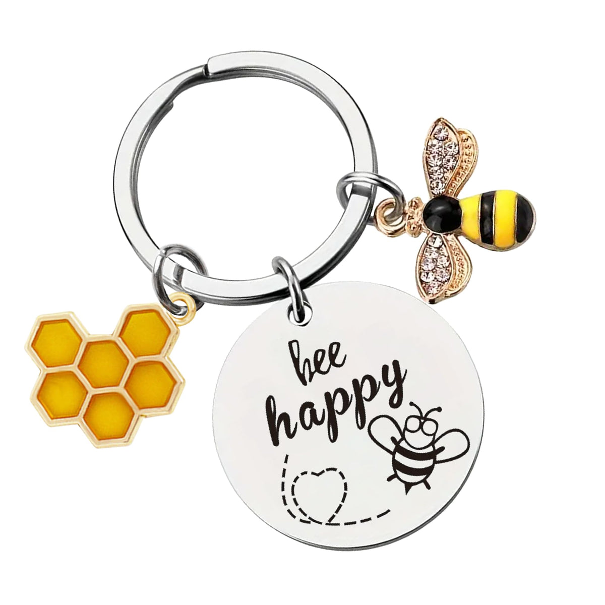 Bee Keychain Inspirational Keyring Gifts