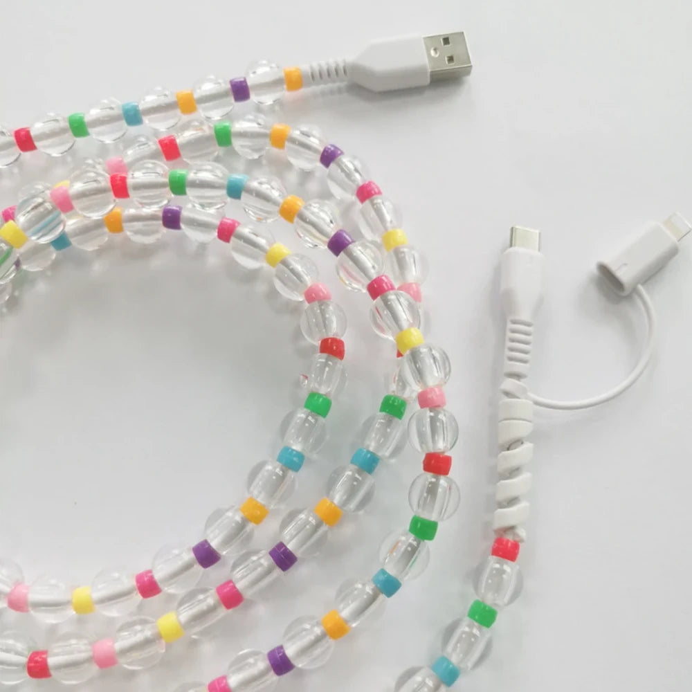 Beaded USB Type-C Charging Cable