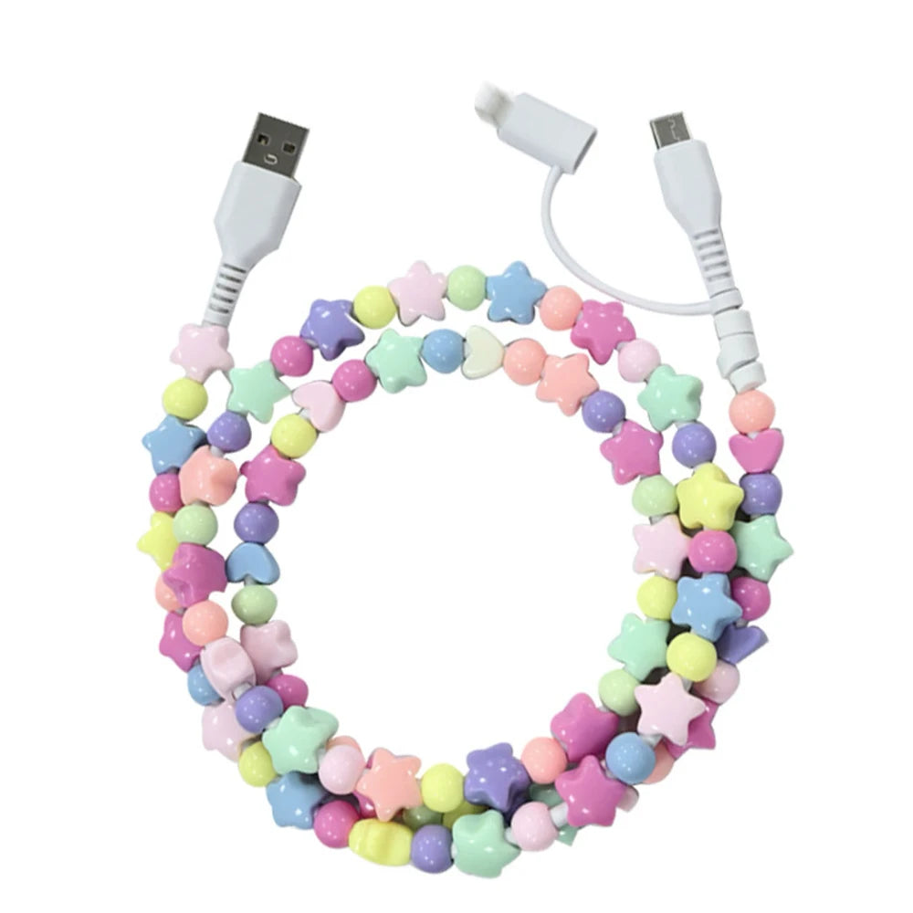 Beaded USB Type-C Charging Cable