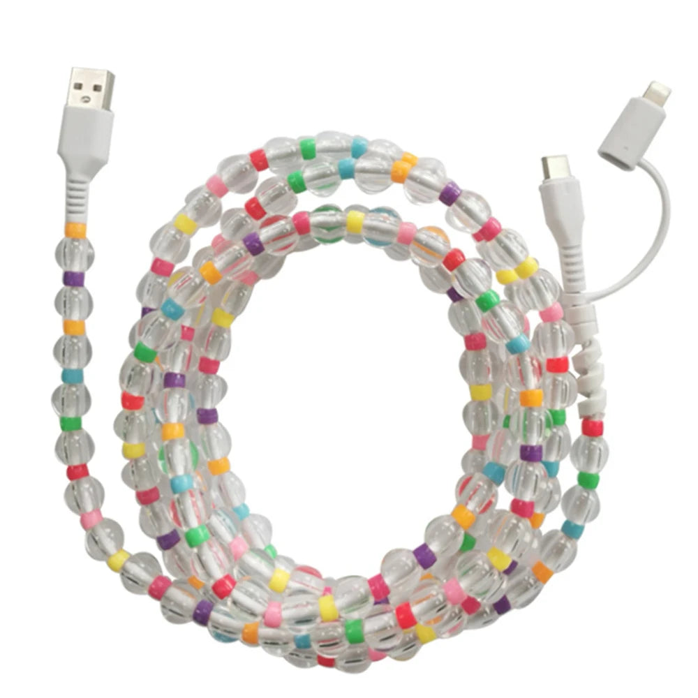 Beaded USB Type-C Charging Cable