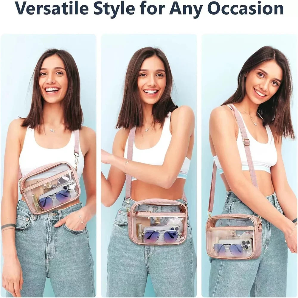 Transparent PVC Crossbody Messenger Bag