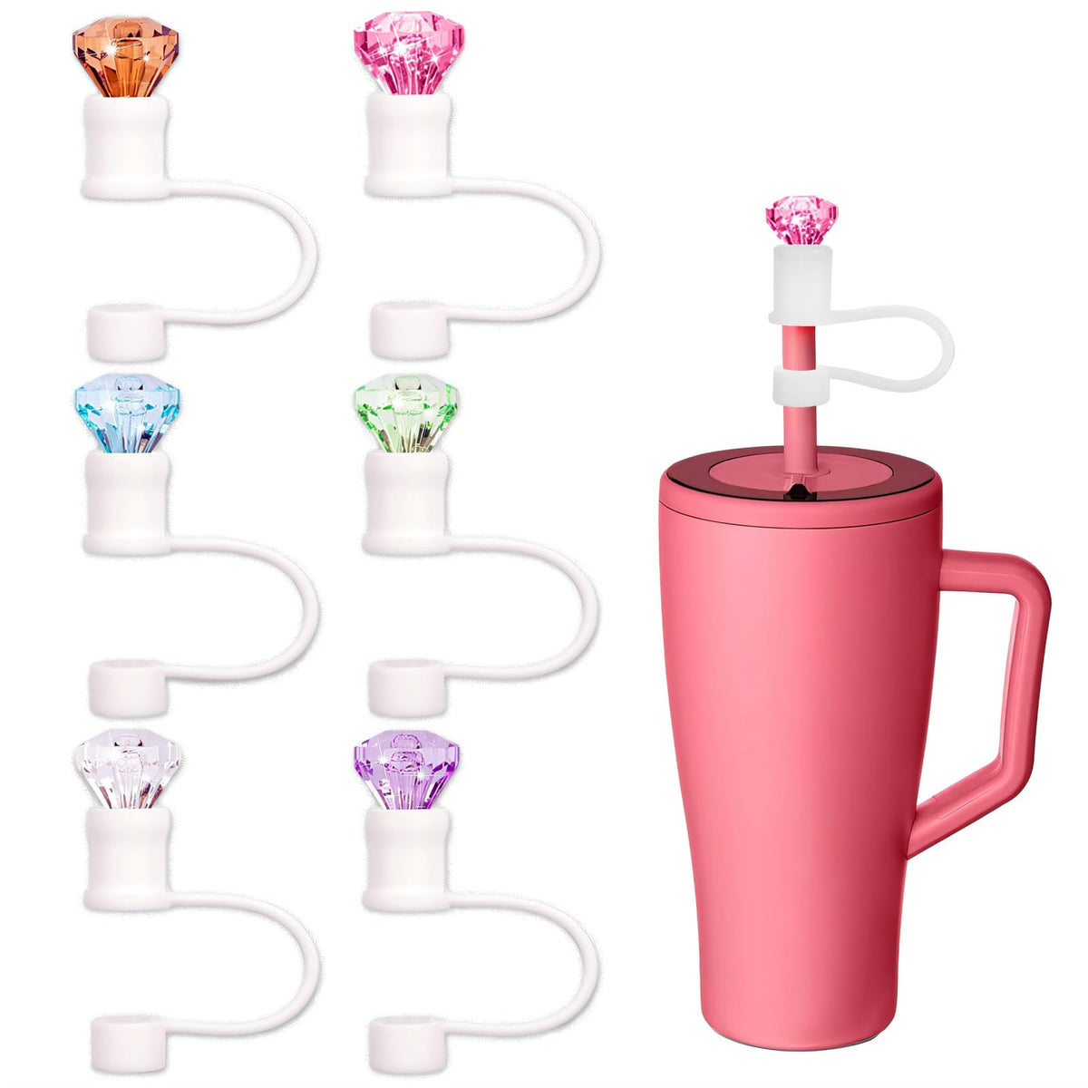 6pcs Diamond Straw Cover Cap for Brumate Era 30&40 oz Tumbler